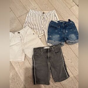 Lot of Zara, joes jeans Mixed Shorts- White,Stripe, Denim star Gray 3T 5T
